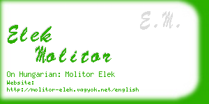 elek molitor business card